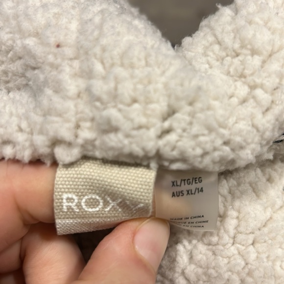 Roxy Women’s Blue Trippin Sherpa Zip Up Hoodie Size XL - Picture 7 of 8